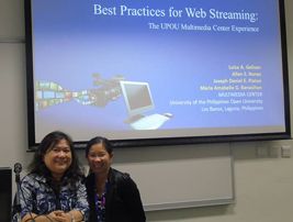 UPOU researcher Luisa Gelisan and her team receive special award for their paper on web streaming lectures.