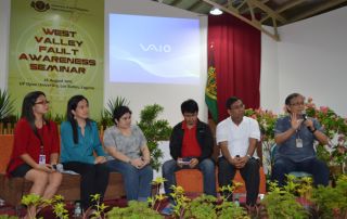 UPOU conducts awareness seminar on the West Valley Fault for affected towns and cities in Laguna.