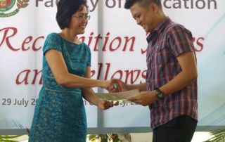 The three UP Open University's (UPOU) Faculty of Studies held their respective fellowship and recognition rites for their graduates and alumni on 29 July 2016 at UP Open University Headquarters, Los Baños, Laguna.