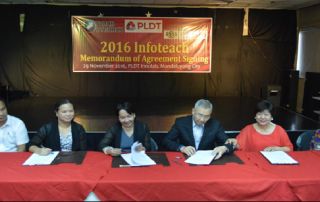 Dr. Melinda dela Peña Bandalaria, UP Open University (UPOU) Chancellor, shared the vision of the Phase 4 of the Infoteach Outreach program in her message during the Memorandum of Agreement signing among UPOU, UPOU Foundation, Inc. (UPOUFI), and the Philippine Long Distance Telephone, Co. (PLDT).