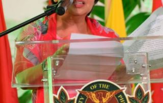 UPOU Chancellor, Dr. Melinda dela Peňa Bandalaria, delivered a message during the Closing Program of the 1st ASEANnale held on 28 February to 2 March 2018 at the Asian Center, UP Diliman, Quezon City.