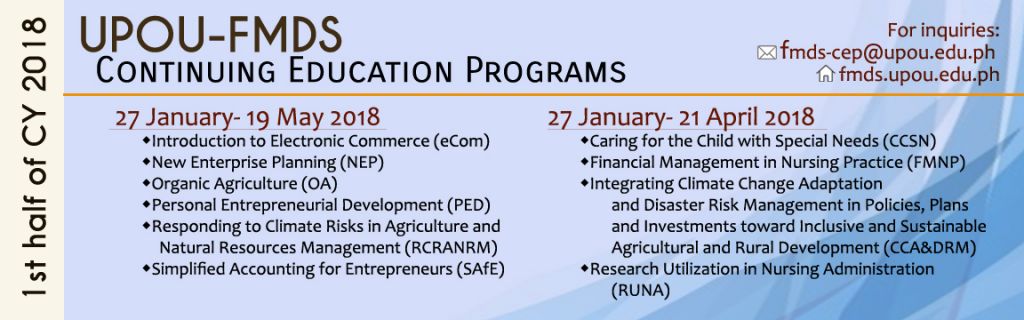 1st Half 2018 CEP Schedule 1st Half 2018 CEP Schedule