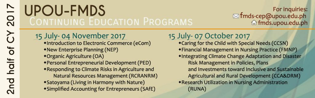 2nd Half 2017 CEP Schedule 2nd Half 2017 CEP Schedule