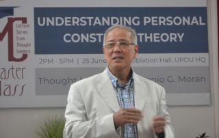 Dr. Antonio G. Moran, a retired Associate Professor and former Dean from the University of the Philippines Mindanao, served as thought leader for the Special Masterclass featuring the topic "Understanding Personal Construct Theory."