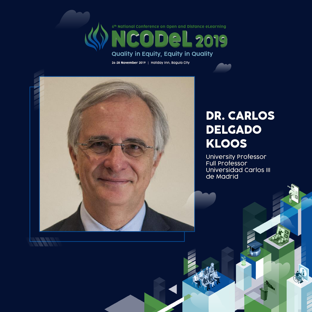 Dr. Carlos Delgado Kloos will be one of the NCODeL 2019 Keynote Speakers.