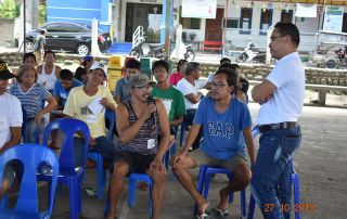 Dr. Yusuf Sucol (right), University Coordinator of UP Los Baños Climate and Disaster Risks Studies Center served as the resource speaker for the Orientation Seminar on Disaster Risk Reduction and Management organized by the Ugnayan ng Pahinungod UPOU on 27 October 2019 at Brgy. Tagumpay, Bay, Laguna.