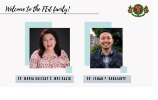 Dr. Maria Dalisay G. Maligalig and Dr. Jomar F. Rabajante, affiliate faculty members of the UPOU Faculty of Education are the new Program Chairs of the Diploma in Science Teaching (DST) and Diploma in Mathematics Teaching (DMT), respectively.