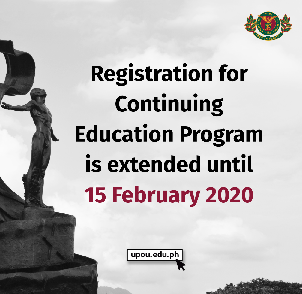 Registration for Continuing Education Programs is extended until 15 February 2020