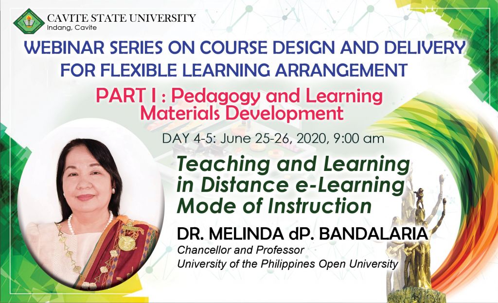 UPOU Chancellor to Speak at CVSU webinar on Pedagogy and Course Materials Development