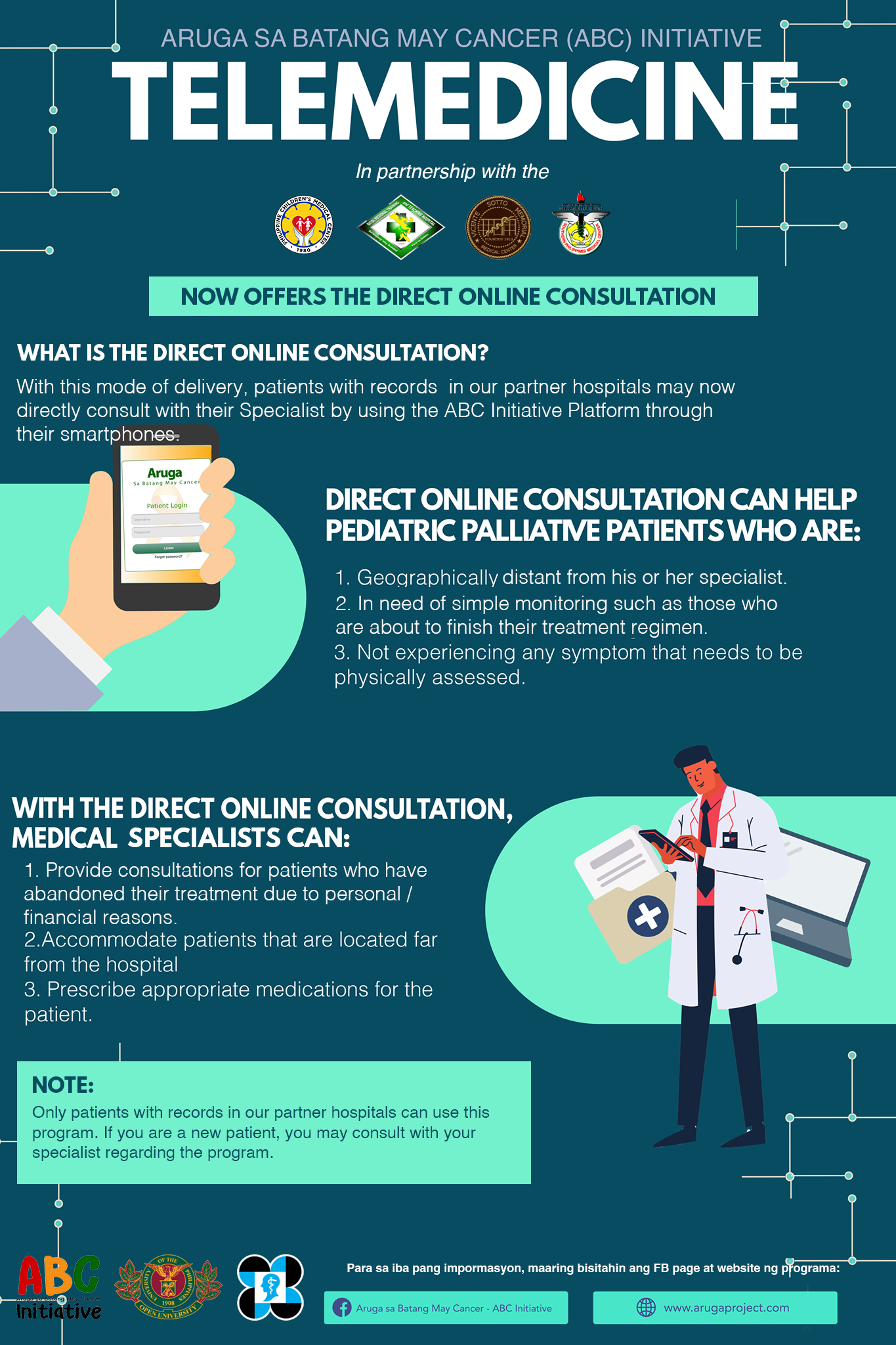 Aruga sa Batang may Cancer (ABC) Initiative now offers the direct online consultation