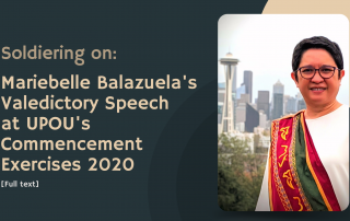 Top FED Graduate and UPOU Class Valedictorian 2020, Mariebelle Balazuela’s Speech