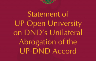 Statement of UPOU on DND’s Unilateral Abrogation of the UP-DND Accord