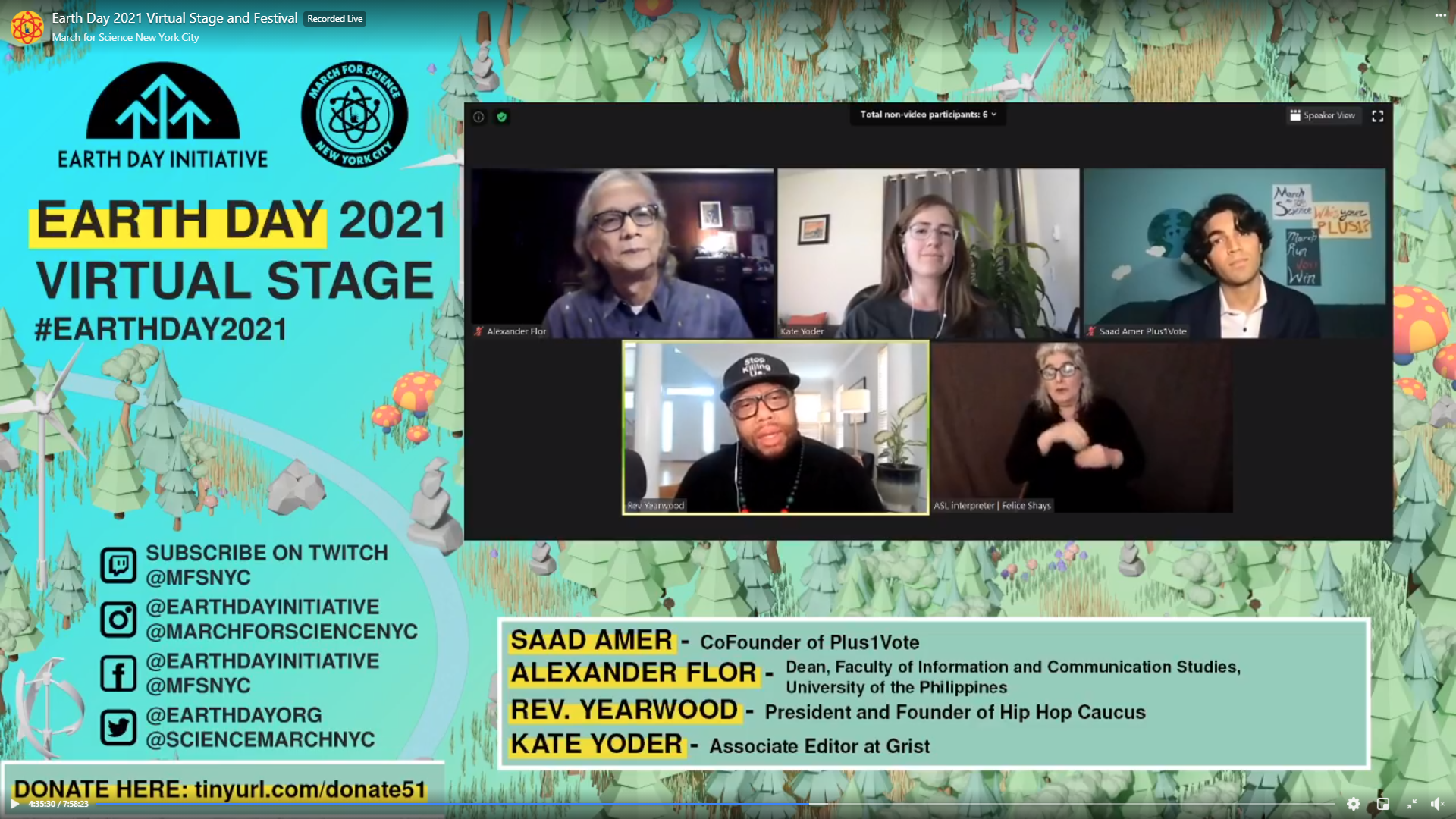 Dr. Alexander G. Flor (Top Left), Dean of the UPOU Faculty of Information and Communication Studies (FICS) and environmental communication expert, represented UPOU at the Earth Day 2021 Virtual Stage. 