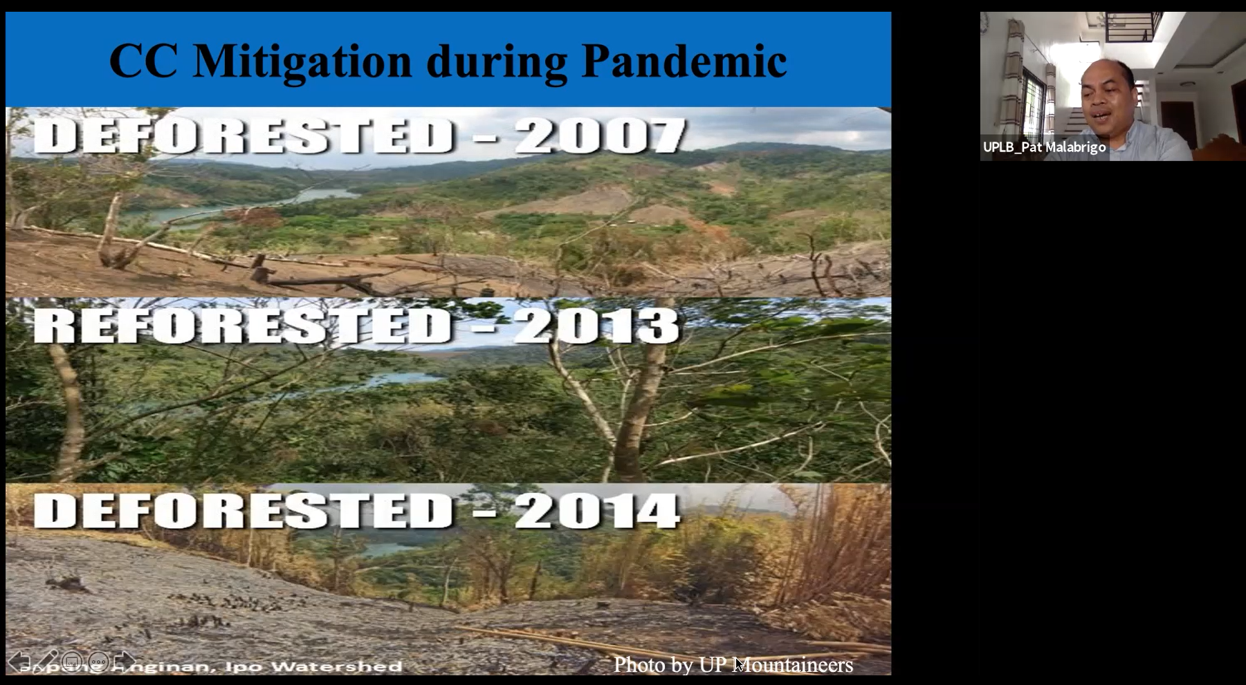 Prof. and For. Pastor Malabrigo, Jr., Associate Professor of Plant Taxonomy and Forest Biodiversity in UP Los Baños (UPLB), talked about carbon, forest, and climate.