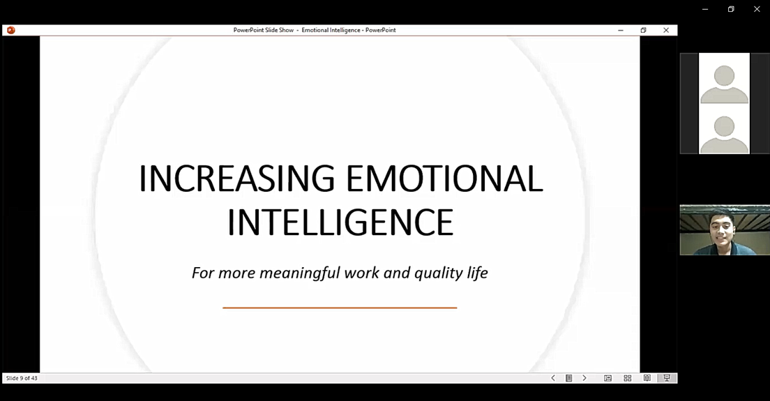 Mr. Efraime Cruz, FICS project staff and the resource speaker for the 2nd quarterly MeetUPs, talked about the “Increasing Emotional Intelligence for More Meaningful Work and Quality Life.”