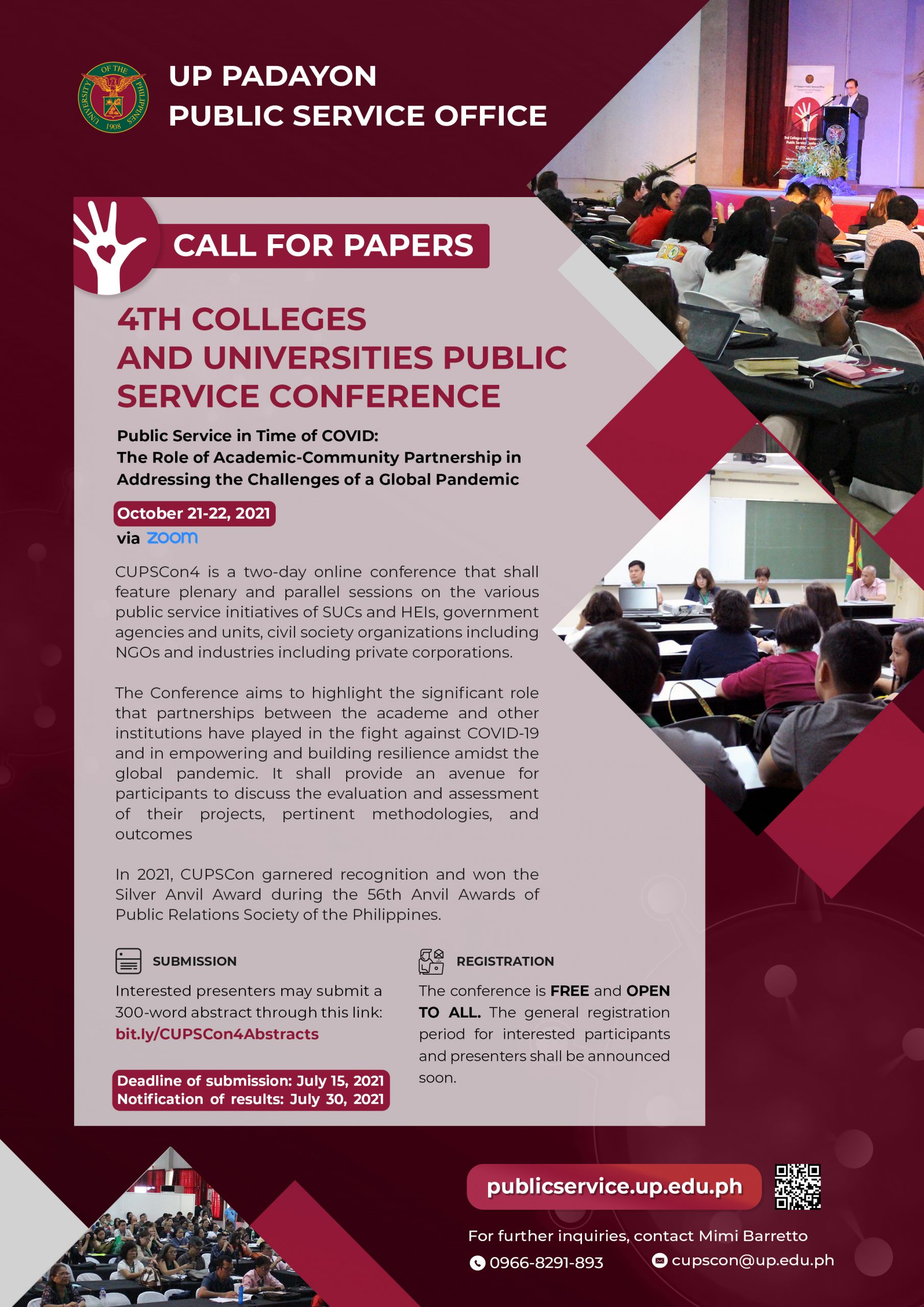 4th Colleges and Universities Public Service Conference (CUPSCon 4) 4th Colleges and Universities Public Service Conference (CUPSCon 4)