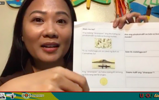 Ms. Michelle Agas sharing her example of chunking reading strategy
