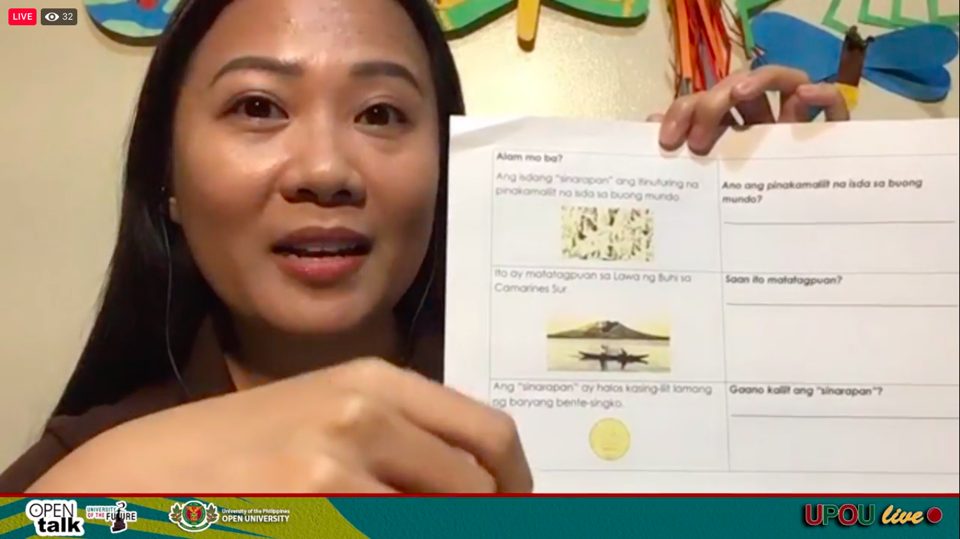 Ms. Michelle Agas sharing her example of chunking reading strategy Ms. Michelle Agas sharing her example of chunking reading strategy