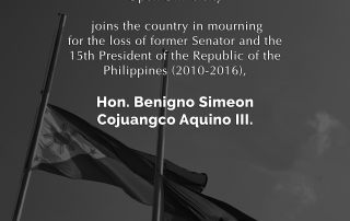 UPOU joins the country in mourning for the loss of Former President Benigno Simeon C. Aquino III
