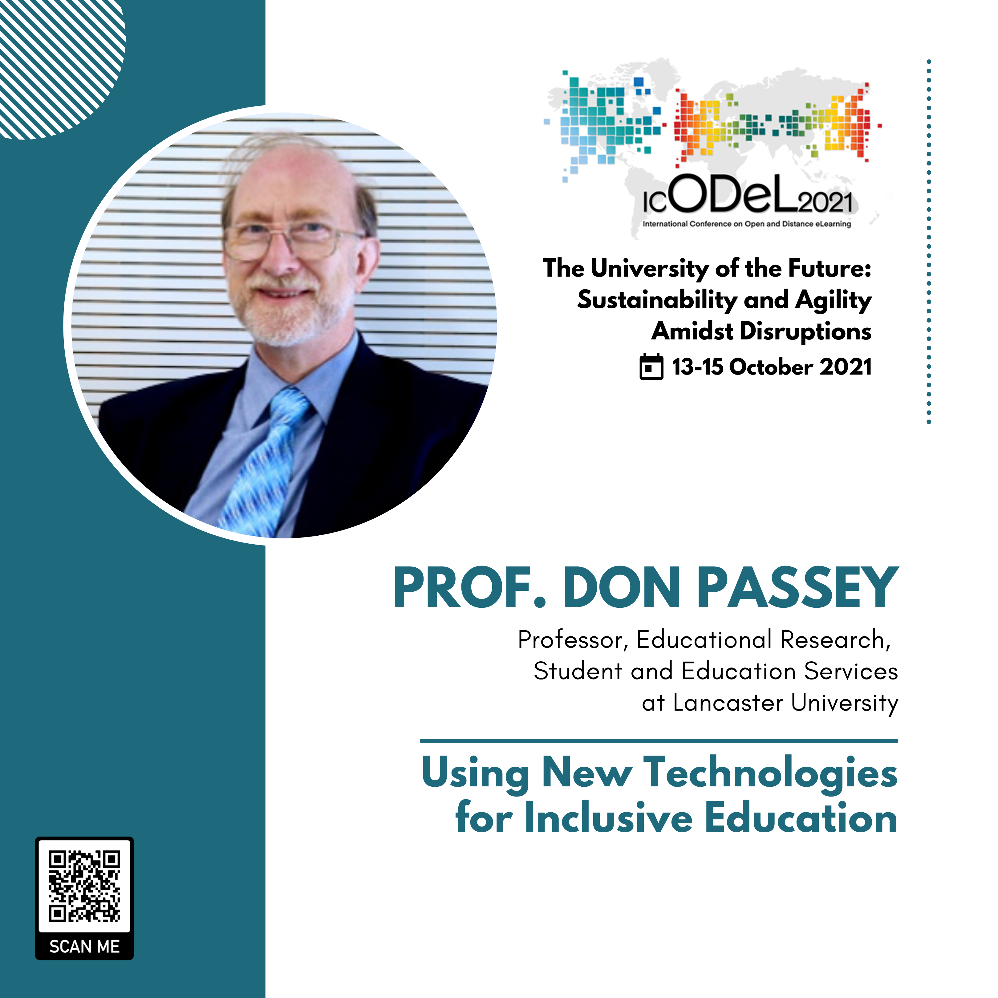 Lancaster University Professor Don Passey will be a Plenary Speaker for the 4th International Conference on Open and Distance e-Learning (ICODeL 2021).