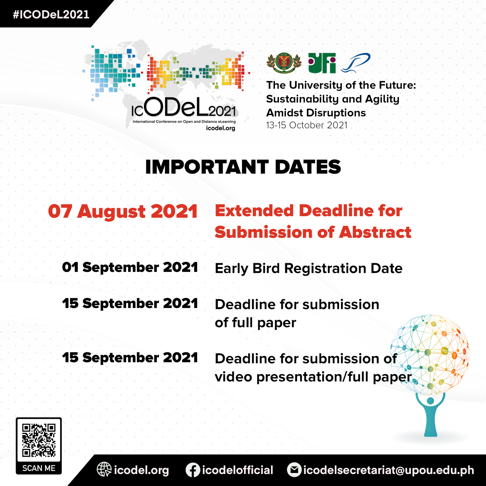 Abstract Submission for ICODeL 2021 is Extended to 7 August 2021 Abstract Submission for ICODeL 2021 is Extended to 7 August 2021