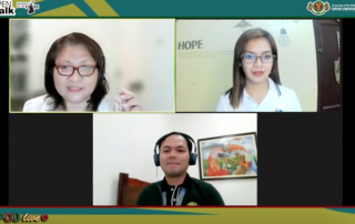 (From upper left) Dr. Maria Mercedes “Ched” E. Arzadon, Ms. Zarah Kristine A. Flores, and Mr. Rejulios M. Villenes shared ALS experiences, best practices, and insights in Open Talk’s Episode 9