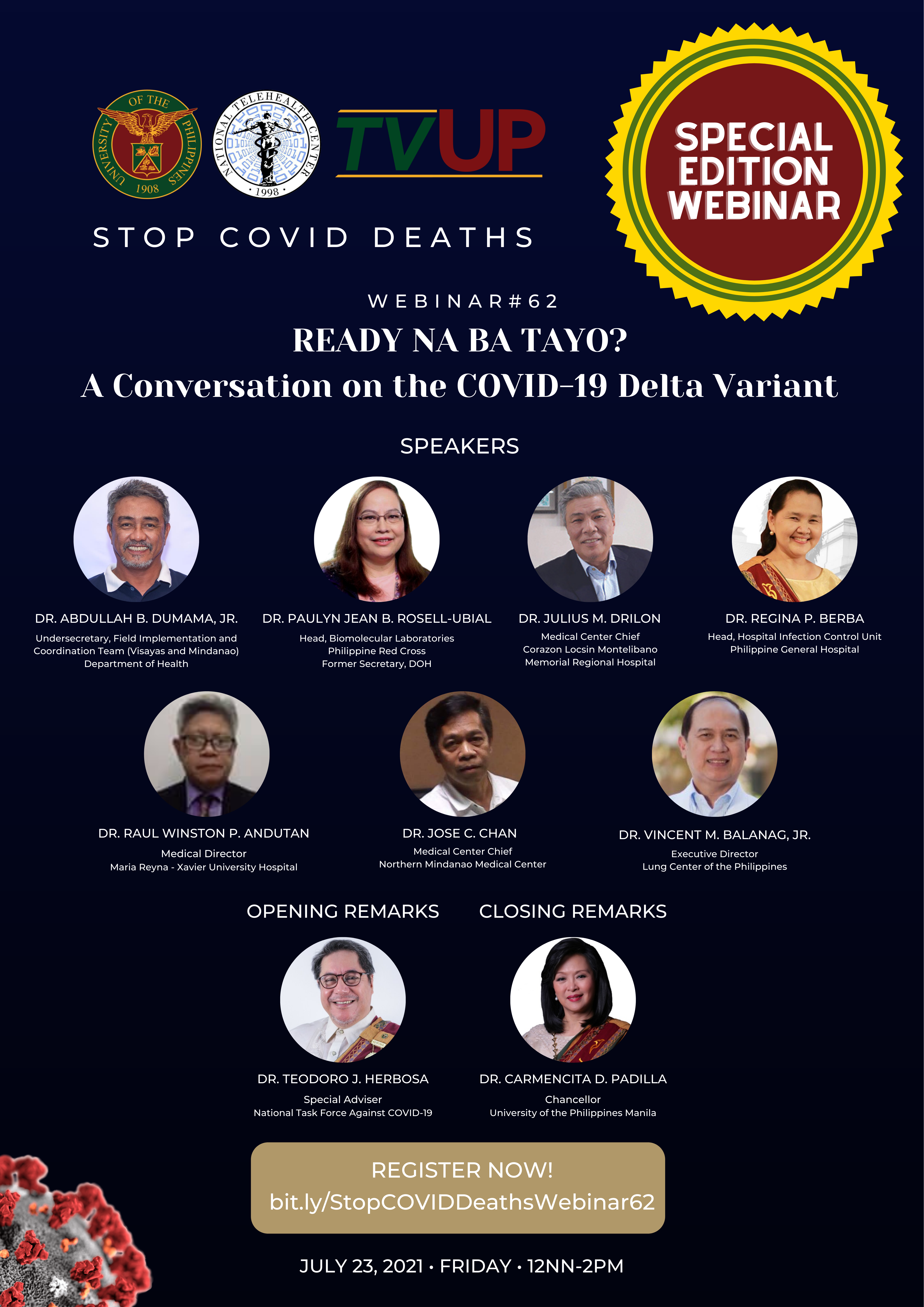 Webinar #62 “READY NA BA TAYO? A Conversation on the COVID-19 Delta Variant”