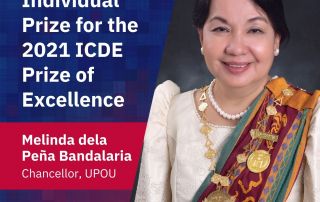 UPOU Chancellor Bandalaria Bags the ICDE Prize of Excellence for 2021