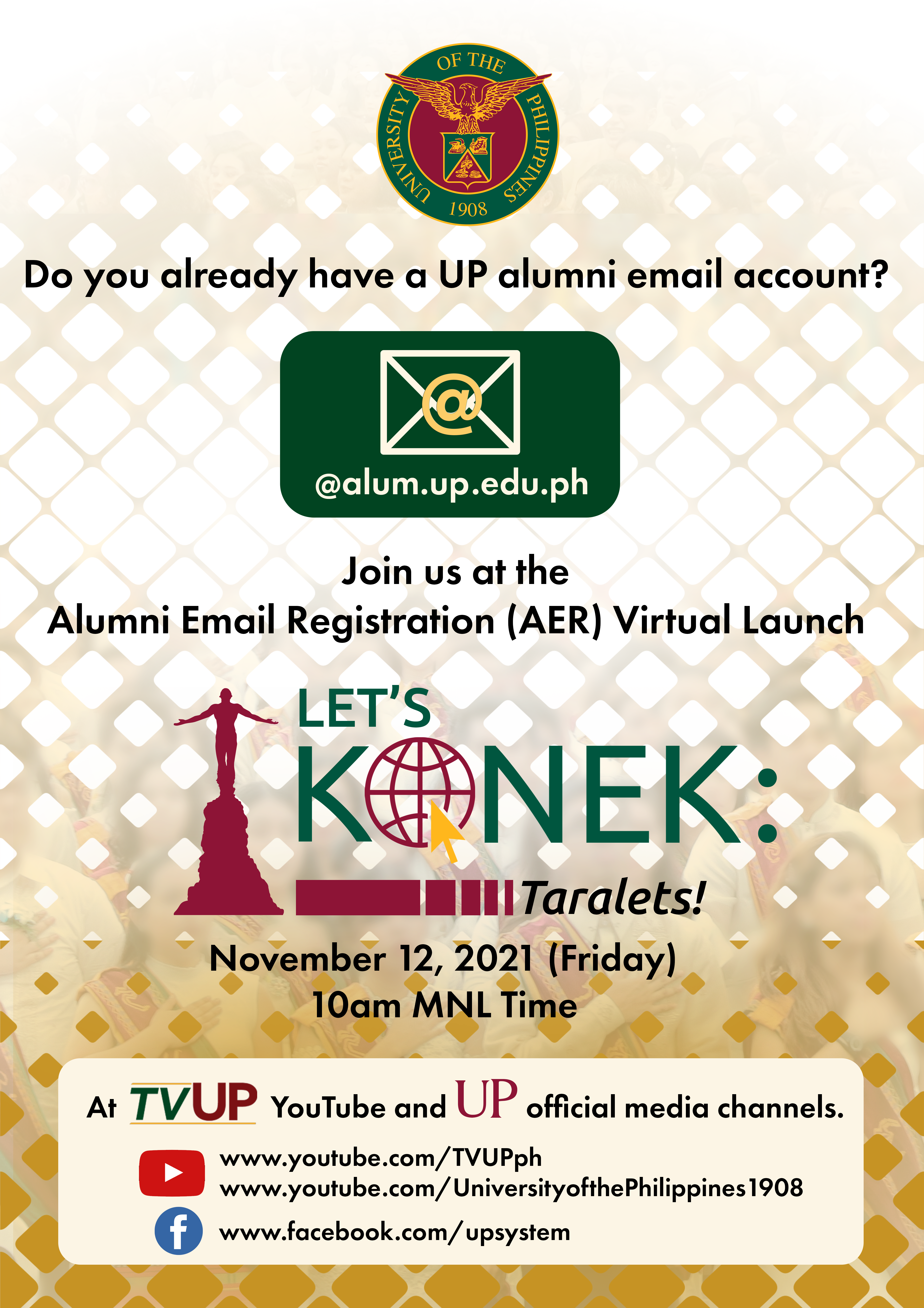 [UP AER Virtual Launch] You're Invited! Nov. 12, 2021 (Fri) 10am MNL Time