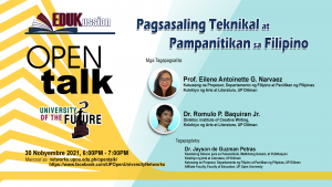 Open Talk 17: Pagsasaling Teknikal at Pampanitikan sa Filipino