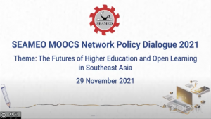 UPOU Chancellor Contributes to SEAMEO MOOCS Network Policy Dialogue 2021