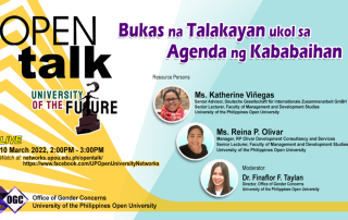 Open Talk 20 Bukas na Talakayan ukol sa Agenda ng Kababaihan