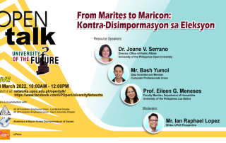 Open Talk 21: From Marites to Maricon: Kontra-Disimpormasyonsa Eleksyon