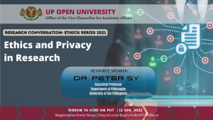 Research Conversation: Ethics Series 2021: Ethics and Privacy in Research