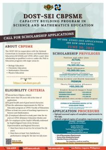 DOST-SEI Capacity Building Program in Science and Mathematics Education (CBPSME)