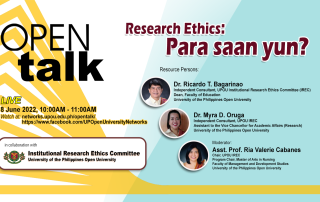 Open Talk Episode 24: Research Ethics: Para Saan Yun?