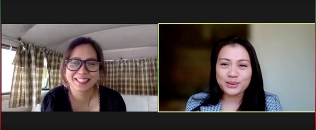 Photo shows Dr. Finaflor Taylan (left) and Ms. Rio Grace Otara (right) during the Q&A session of the LTiO webinar titled "Women in Emerging Realities and Crucial Times."