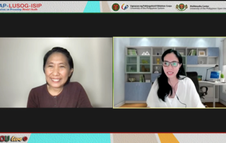 Assoc. Prof. Marshaley J. Baquiano (left) from the University of Guam and UP CoPES Volunteer was the resource speaker, and Asst. Prof. Rachelle Bersamin (right) from the Department of Social Sciences of UP Mindanao and UP CoPES Representative for UP Mindanao Ugnayan ng Pahinungód served as the host of the webinar titled “Mag-isaisip: Conversations on Mindfulness.”