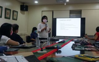 Faculty of Management and Development Studies (FMDS) Dean, Dr. Joane Serrano, oriented the faculty and representatives of CEU about micro-credentialing.