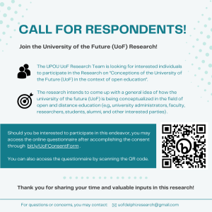 Call for Respondents to the University of the Future Research