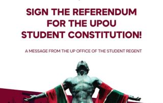 Official pubmat from the Office of the Student Regent