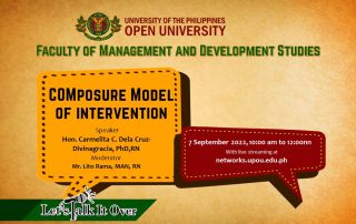 The Let’s Talk it Over (LTIO): COMposure Model of Intervention will be on September 7, 2022