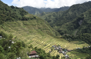 Muyung (community forest), payoh (rice terraces), and boble (village) in Batad, Ifugao. Source: Y4RIT project