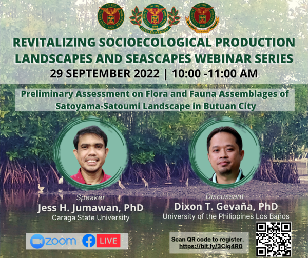 SEPLS Webinar 7 Preliminary Assessment of Flora-Fauna Assemblages in Satoyama-Satoumi landscapes in Butuan City