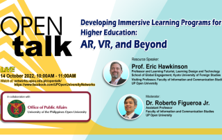 Open Talk 27: Developing Immersive Learning Programs for Higher Education: Ar, VR and Beyond