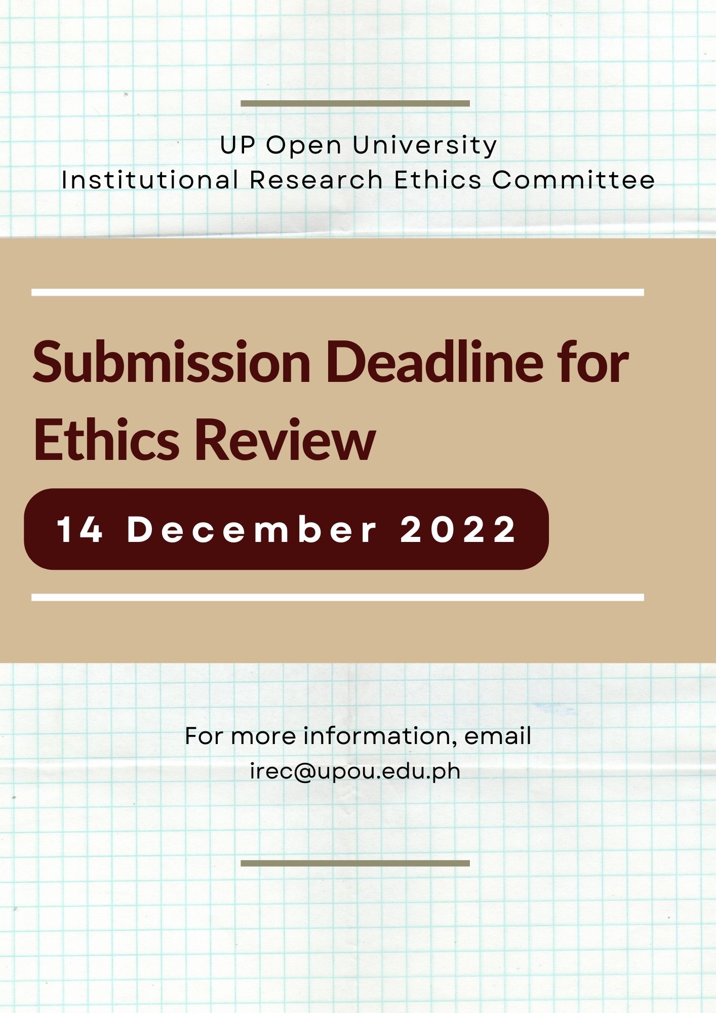 Submission Deadline for Ethics Review