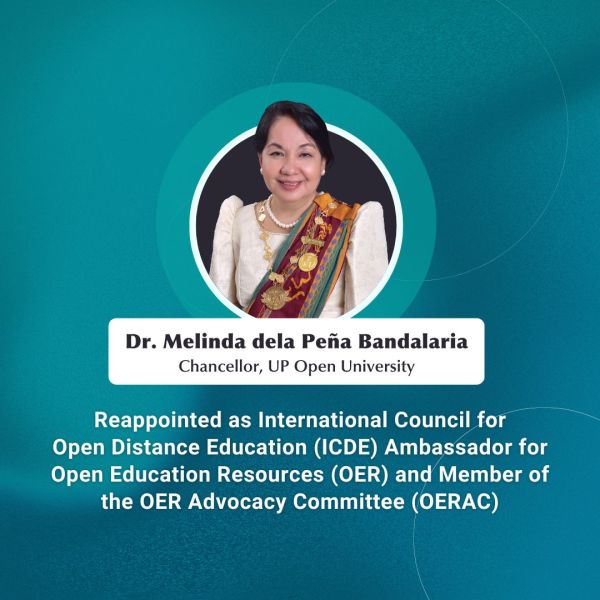 Chancellor Bandalaria Reappointed as ICDE Ambassador for OER