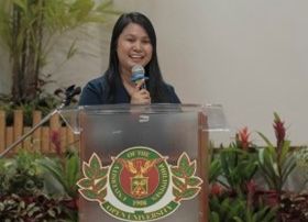 Dr. Liel Gem Villaver-Pondara delivered an inspirational message during the Faculty of Education’s (FEd) Recognition Rites and Ceremony.