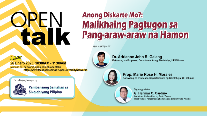Open Talk 29: Anong Diskarte Mo?: Malikhaing Pagtugon sa Pang-araw-araw na Hamon
