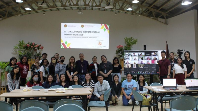 Onsite and online participants and organizers of the UPOU External Quality Assurance (EQA) Seminar-Workshop
